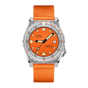 DOXA Sub 600T 40mm Mens Watch Orange NATO Strap DOXA Sub 600T 40mm Mens Watch Orange NATO Strap