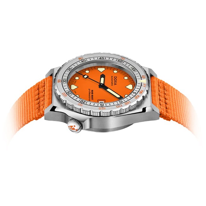 DOXA Sub 600T 40mm Mens Watch Orange NATO Strap