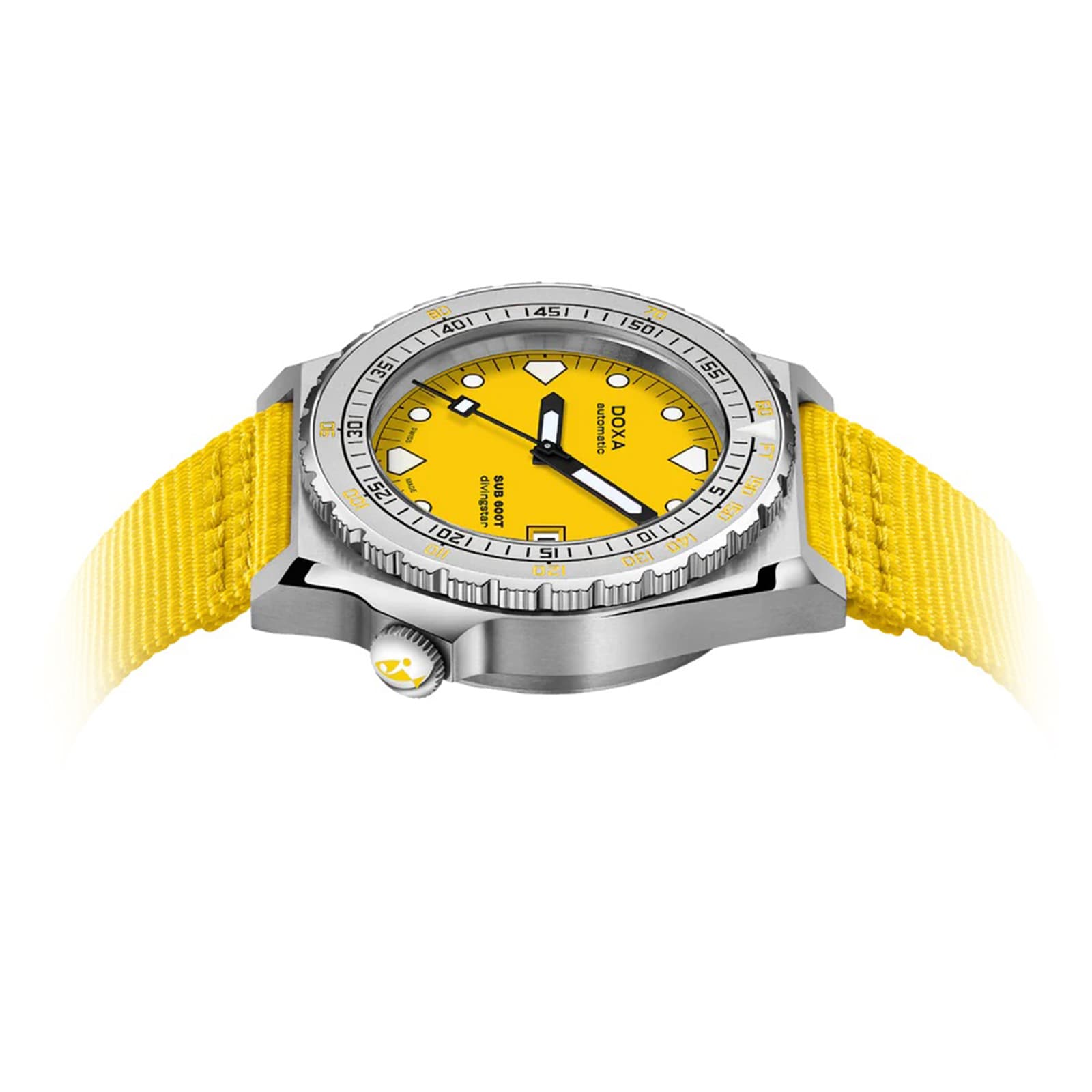 DOXA Sub 600T 40mm Mens Watch Yellow NATO Strap