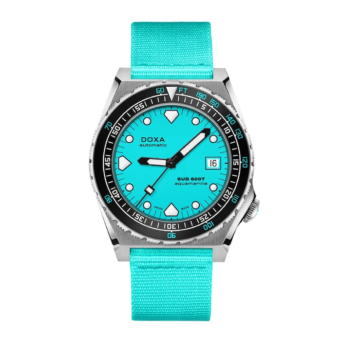 DOXA Sub 600T 40mm Mens Watch Blue NATO Strap