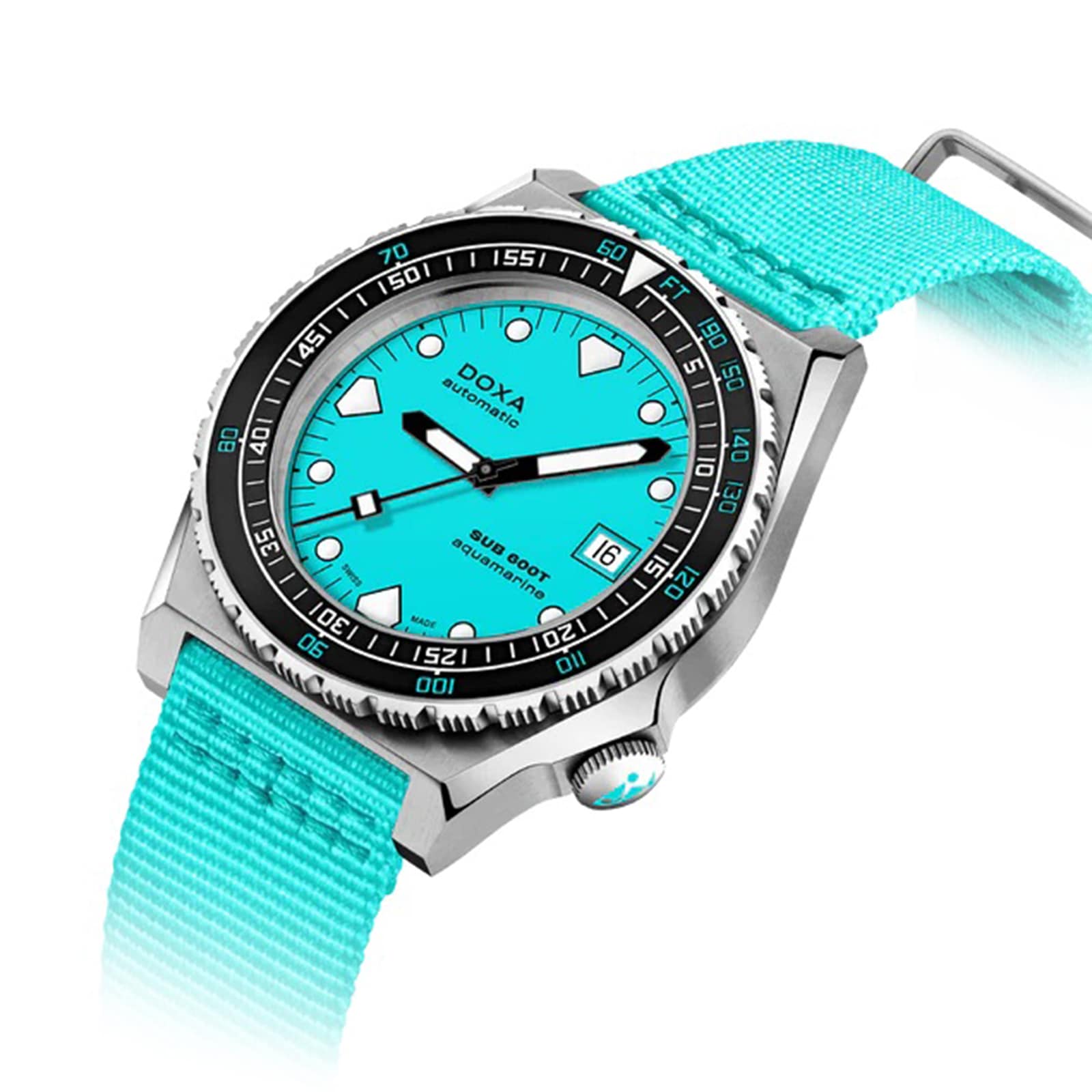DOXA Sub 600T 40mm Mens Watch Blue NATO Strap DOXA Sub 600T 40mm Mens Watch Blue NATO Strap