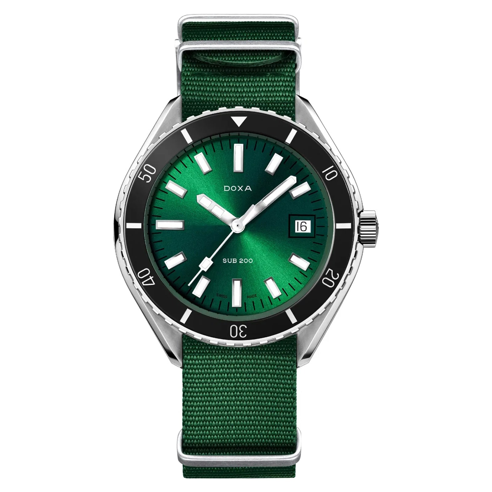 DOXA Sub 200 42mm Mens Watch Green NATO Strap DOXA Sub 200 42mm Mens Watch Green NATO Strap