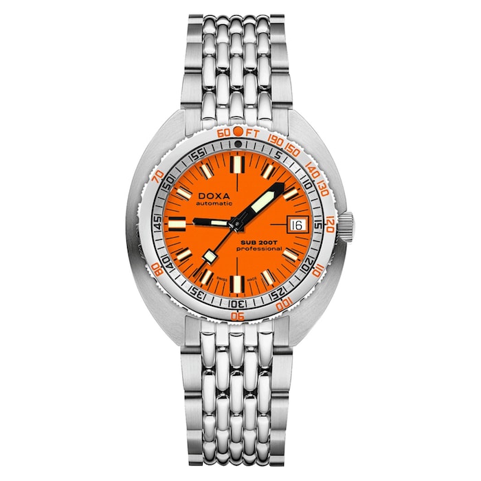 DOXA Sub 200T 39mm Mens Watch Orange Stainless Steel