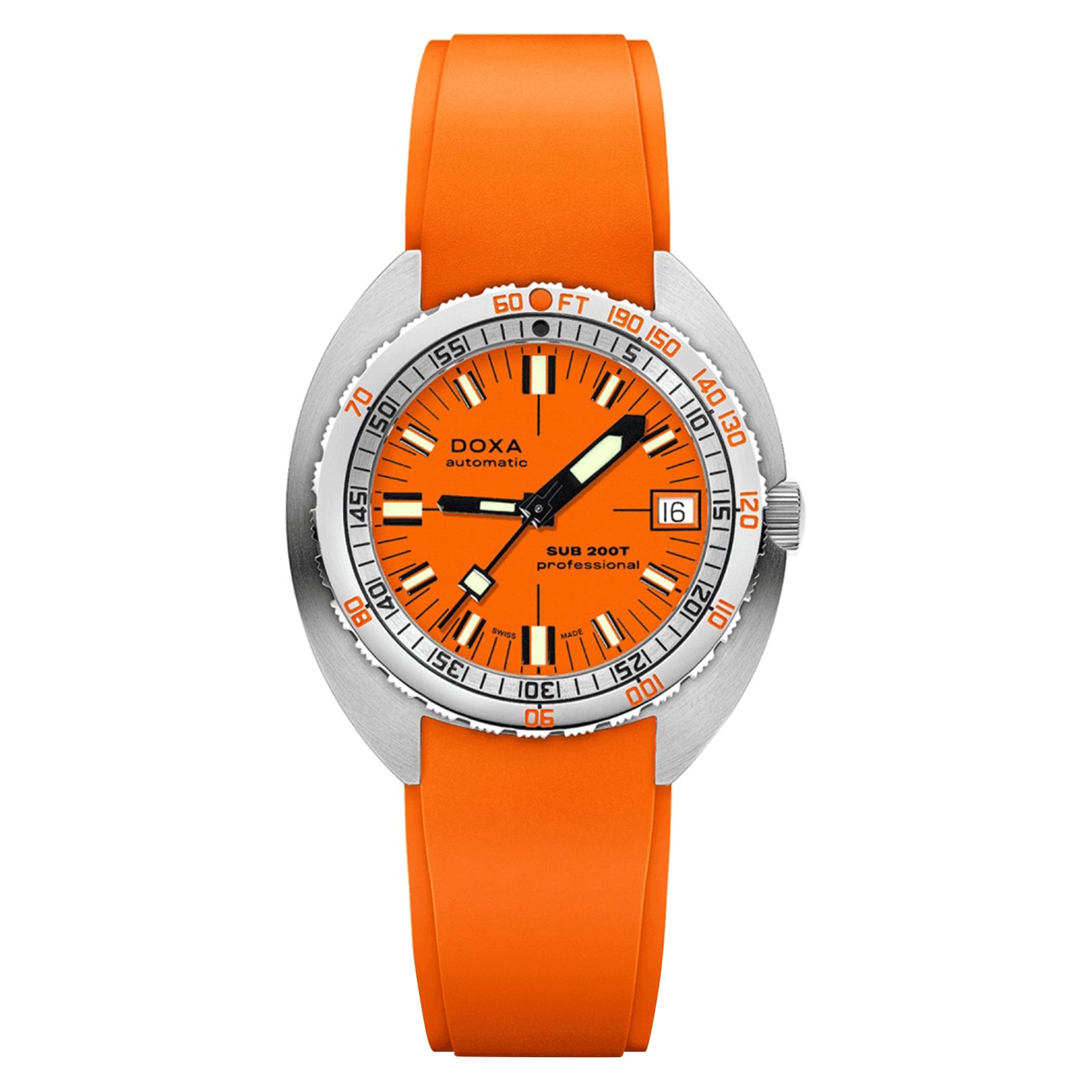 DOXA Sub 200T 39mm Mens Watch Orange Rubber Strap DOXA Sub 200T 39mm Mens Watch Orange Rubber Strap