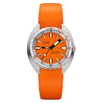 DOXA Sub 200T 39mm Mens Watch Orange Rubber Strap
