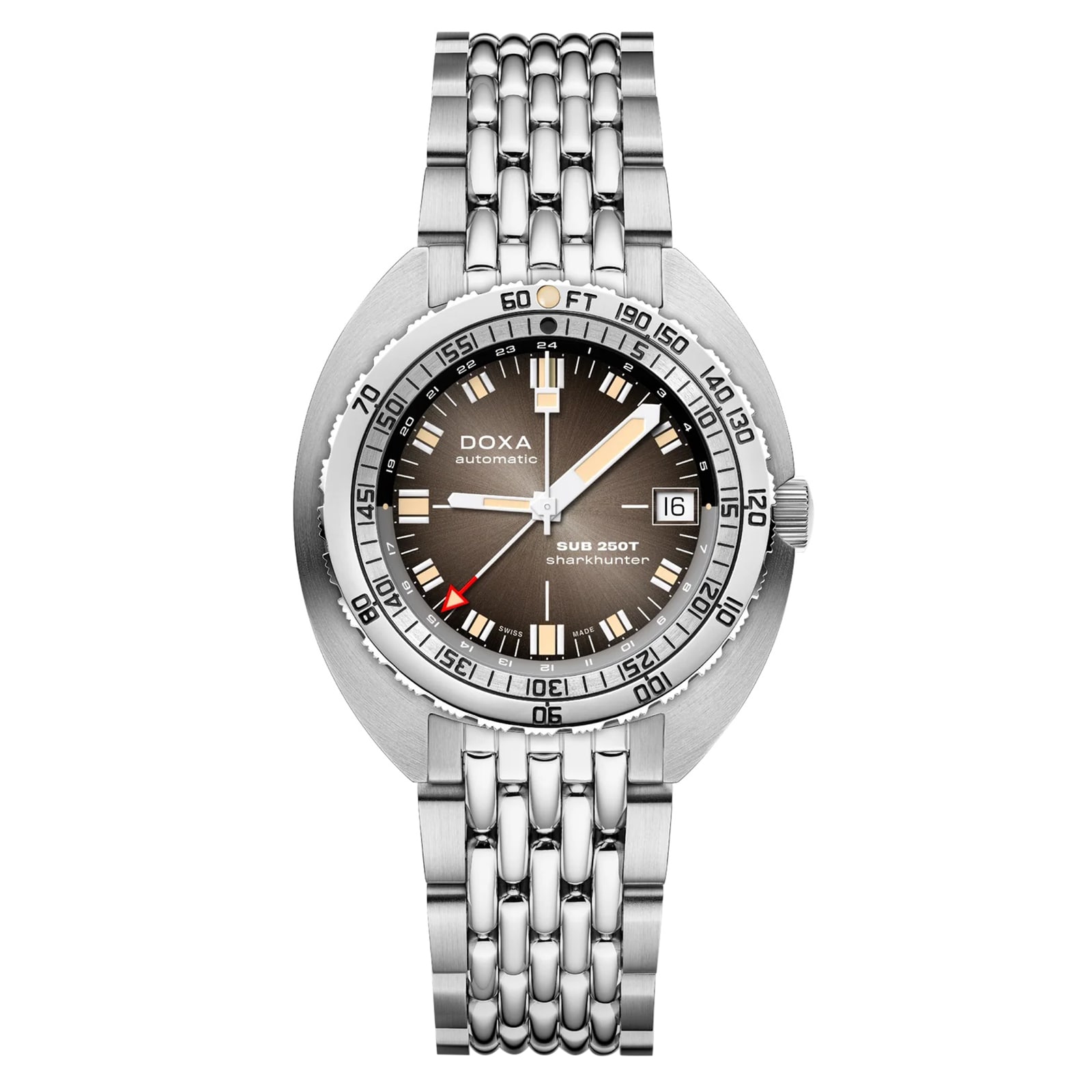 DOXA Sub 250T GMT 40mm Mens Watch Grey Stainless Steel