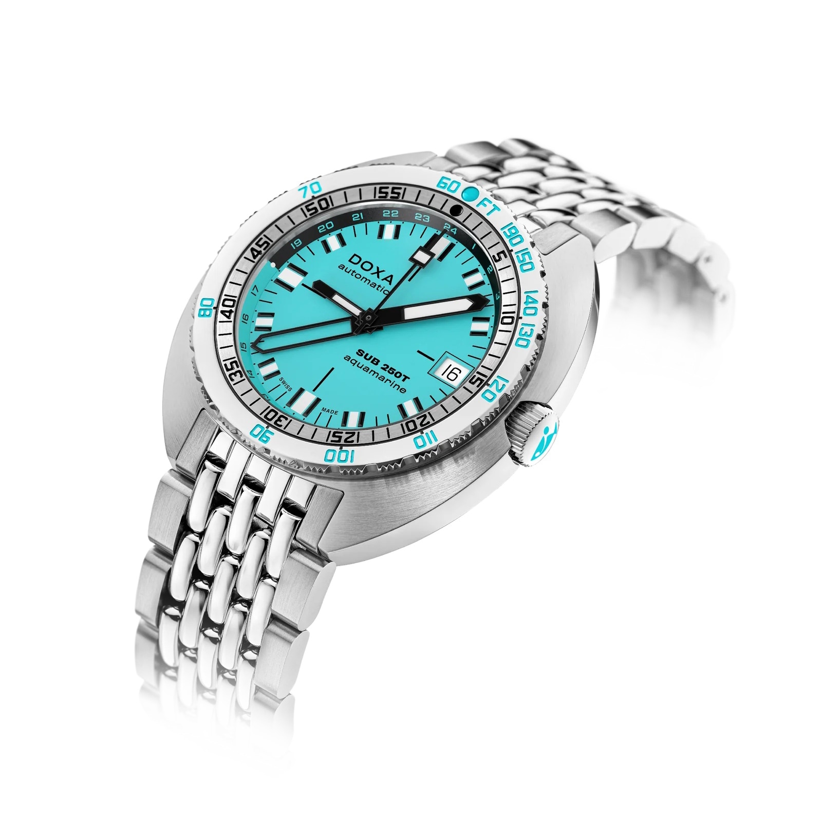 DOXA Sub 250T GMT 40mm Mens Watch Blue Stainless Steel