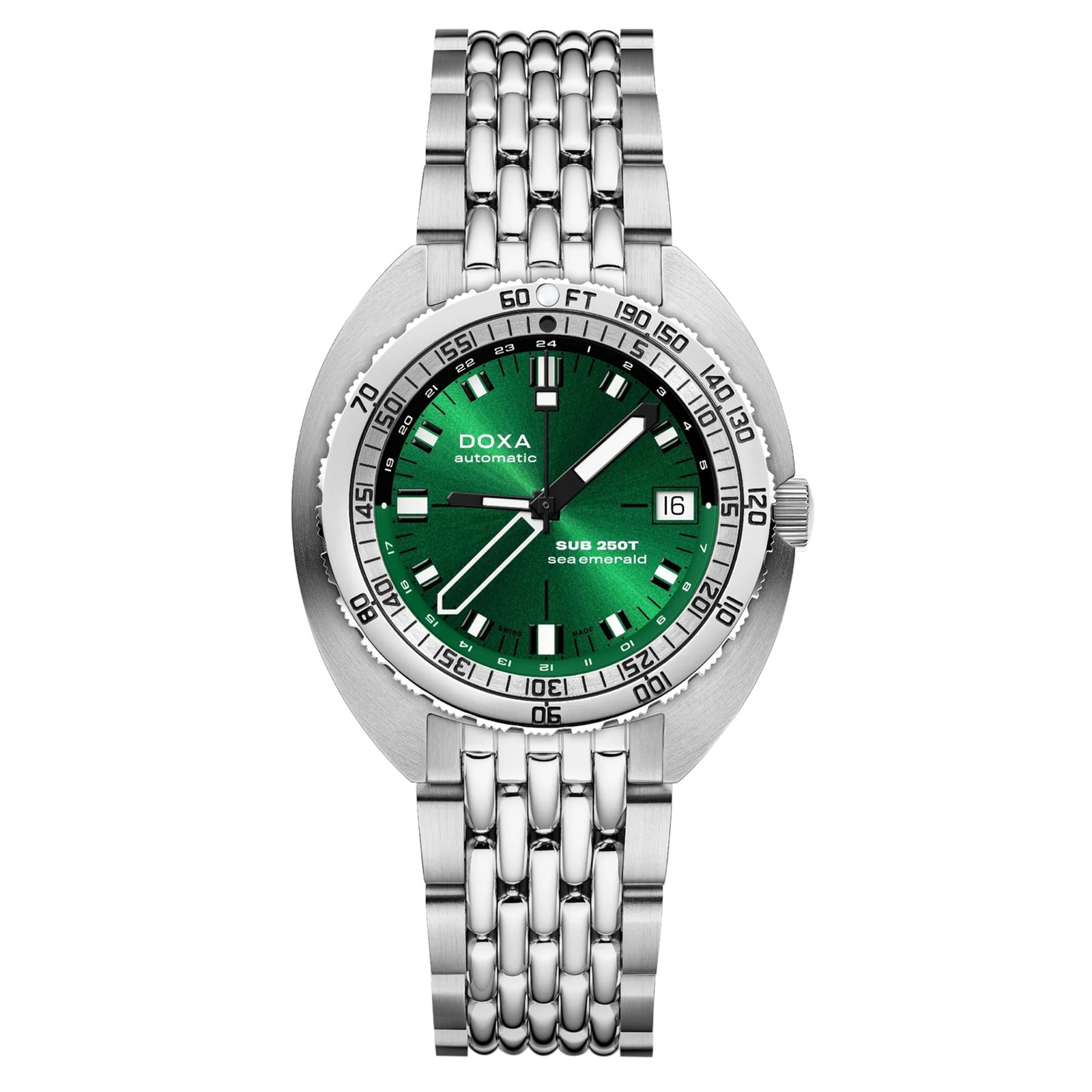 DOXA Sub 250T GMT 40mm Mens Watch Green Stainless Steel