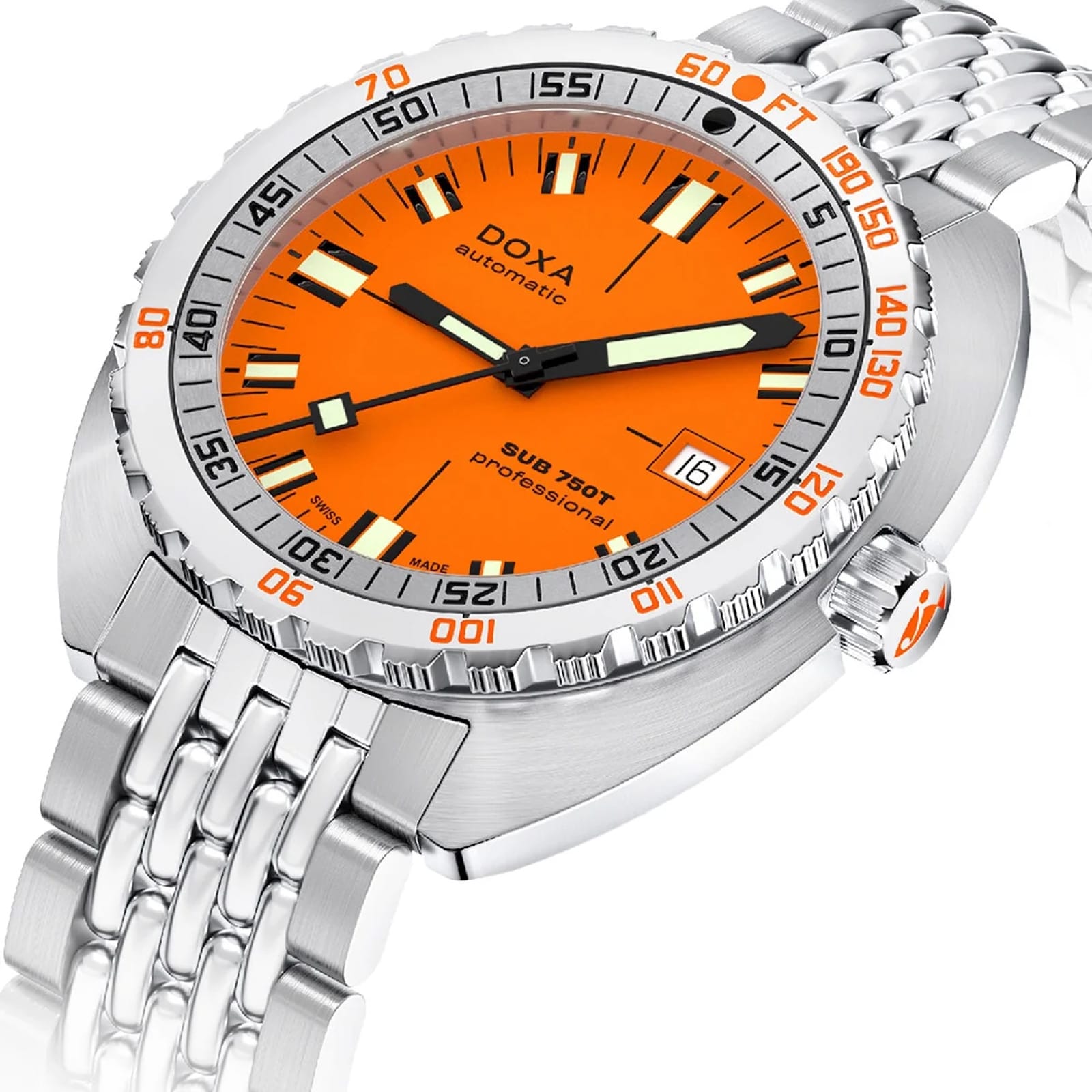 DOXA Sub 750T 45mm Special Edition Mens Watch Orange