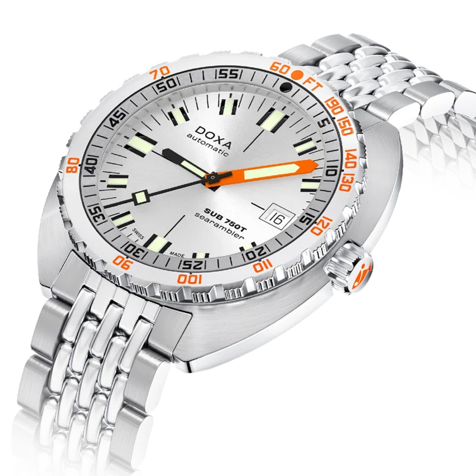 DOXA Sub 750T 45mm Mens Watch Silver