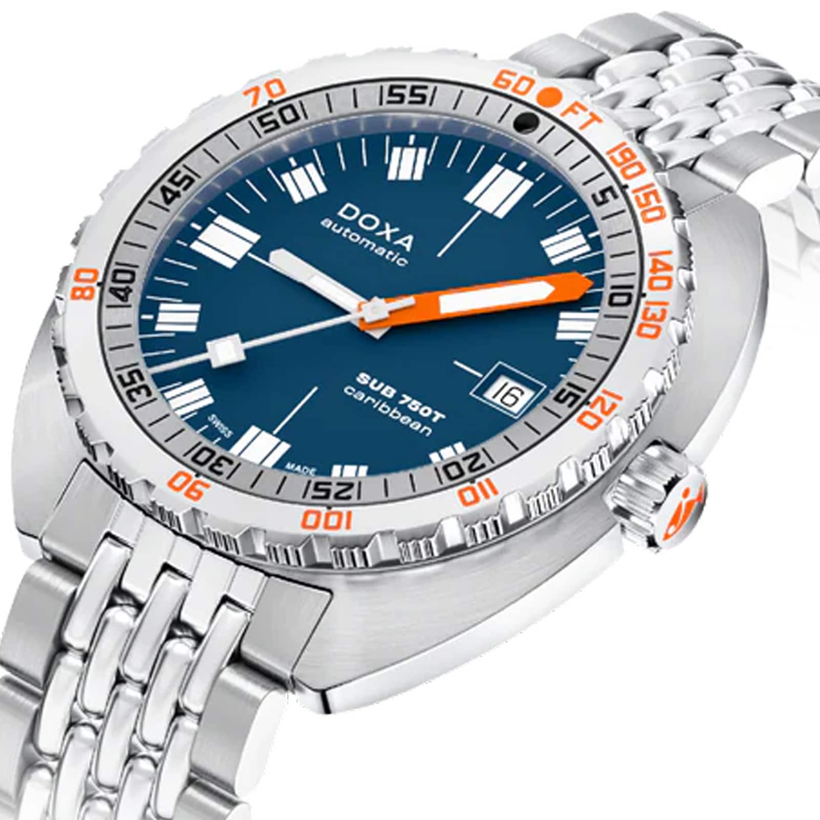 DOXA Sub 750T Caribbean 45mm Unisex Watch Blue