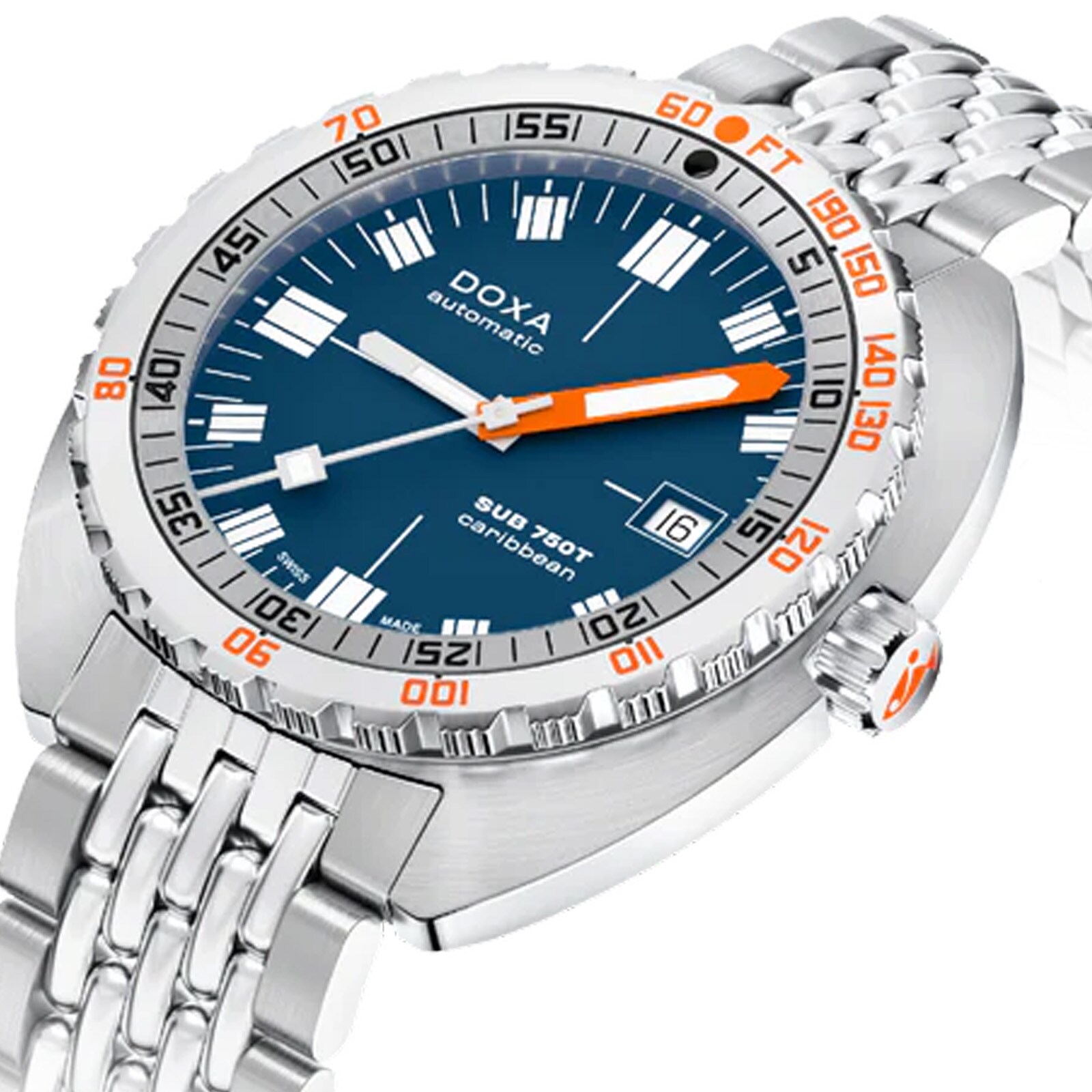 DOXA Sub 750T Caribbean 45mm Unisex Watch Blue