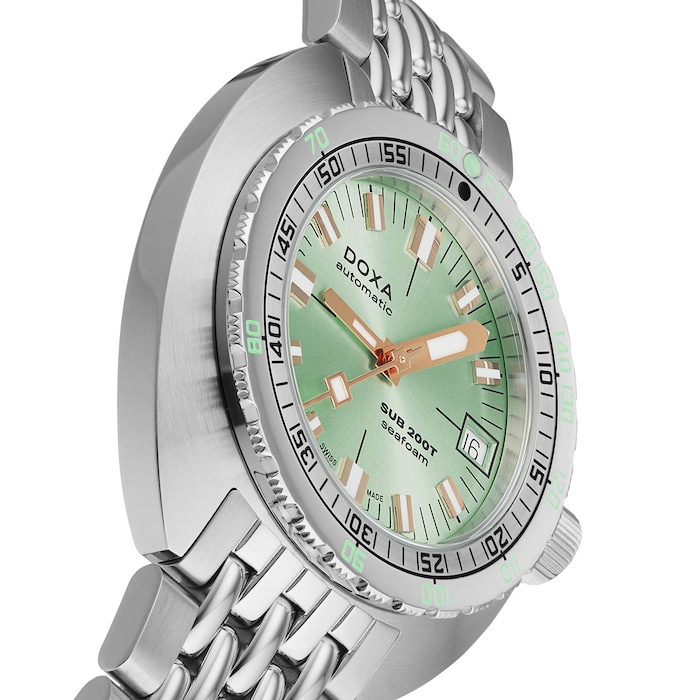 DOXA Sub 200T Centenary Edition 39mm Unisex Watch Seafoam Green The Watches of Switzerland Group Exclusive