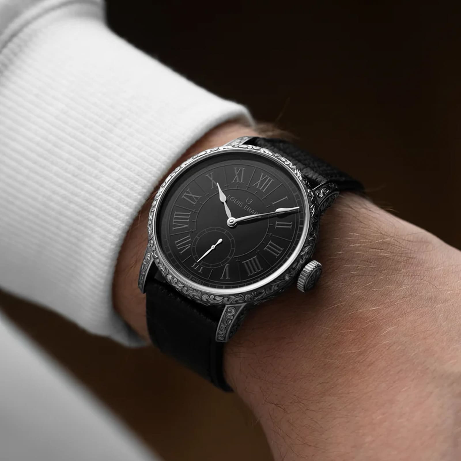 Louis Erard Gravee Main Limited Edition 42mm Mens Watch Black