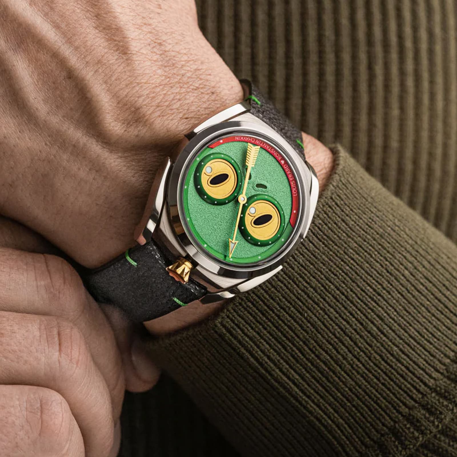 Louis Erard Louis Erard X Konstantin Chaykin Unfrogettable Green 40mm Limited Edition Mens Watch