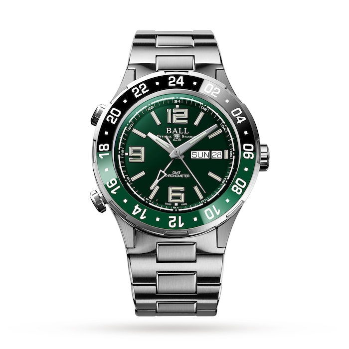 BALL Roadmaster Marine GMT Ceramic Limited Edition 40mm Mens Watch Green