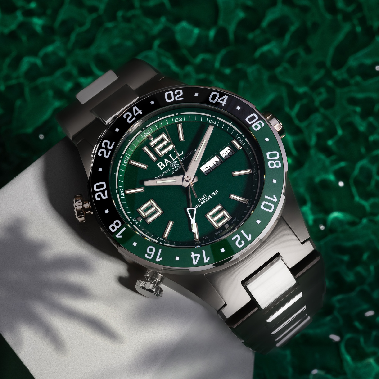 BALL Roadmaster Marine GMT Ceramic Limited Edition 40mm Mens Watch Green DG3000A S2C GR Watches Of Switzerland UK