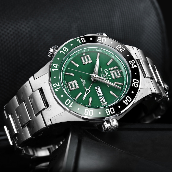 BALL Roadmaster Marine GMT Ceramic Limited Edition 40mm Mens Watch Green