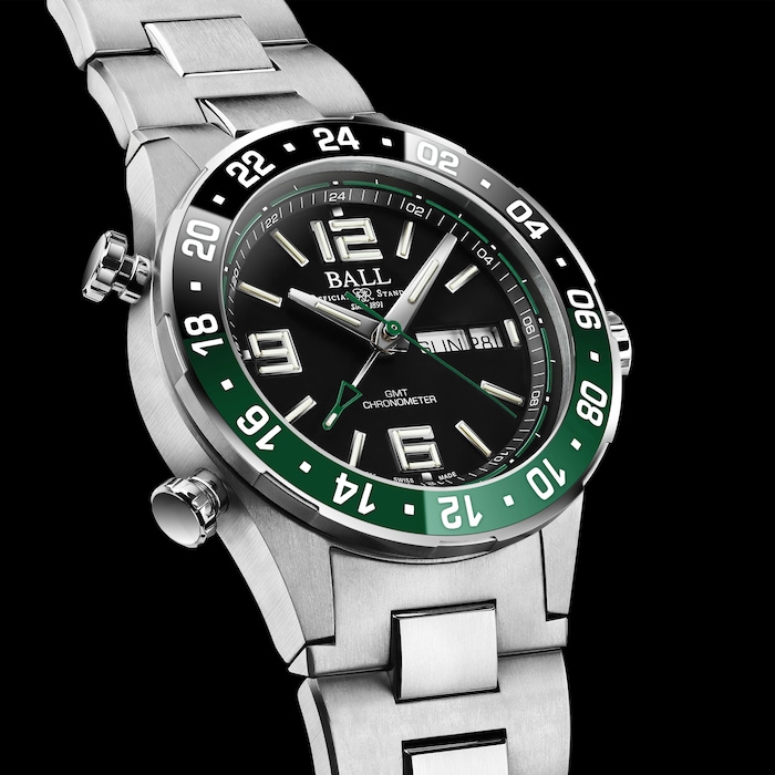 BALL Roadmaster Marine GMT Ceramic Limited Edition 40mm Mens Watch Green