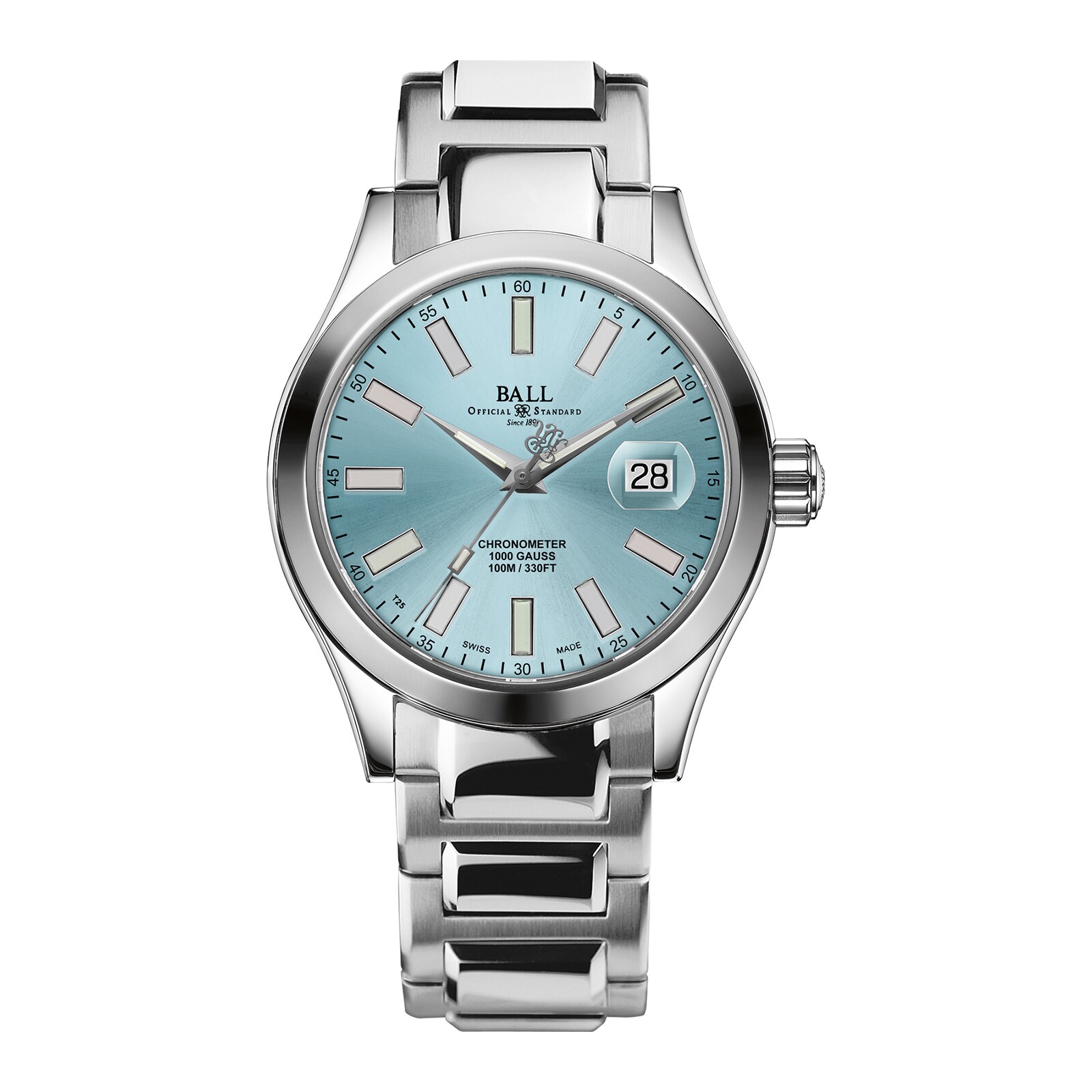 BALL Engineer III Marvelight Chronometer 40mm Mens Watch Sky Blue