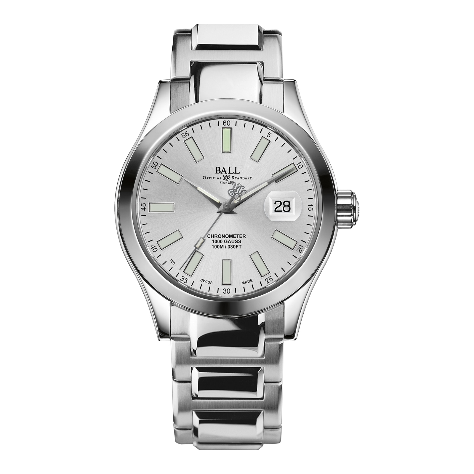 BALL Engineer III Marvelight Chronometer 40mm Mens Watch Silver