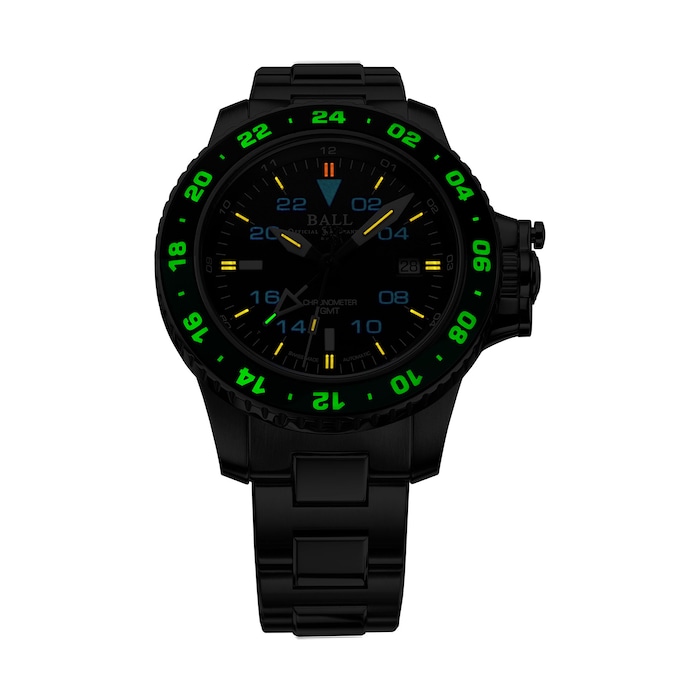 BALL Engineer Hydrocarbon AeroGMT II 42mm Mens Watch Black And Green