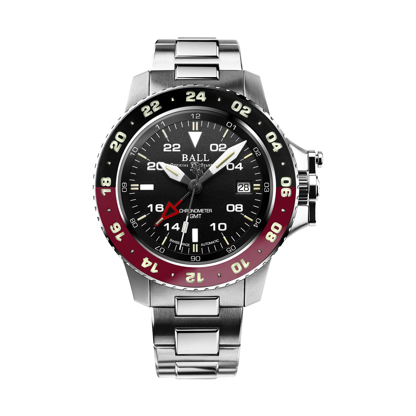 BALL Engineer Hydrocarbon AeroGMT II 40mm Mens Watch Black And Red BALL Engineer Hydrocarbon AeroGMT II 40mm Mens Watch Black And Red