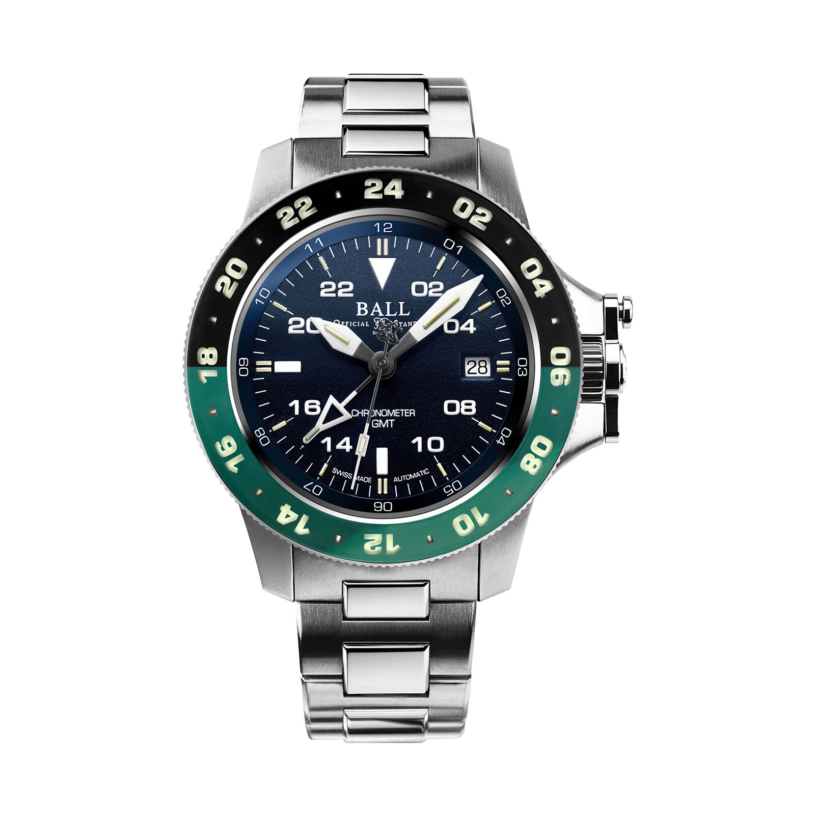 BALL Engineer Hydrocarbon AeroGMT II 40mm Mens Watch Black And Green Blue Dial BALL Engineer Hydrocarbon AeroGMT II 40mm Mens Watch Black And Green Blue Dial