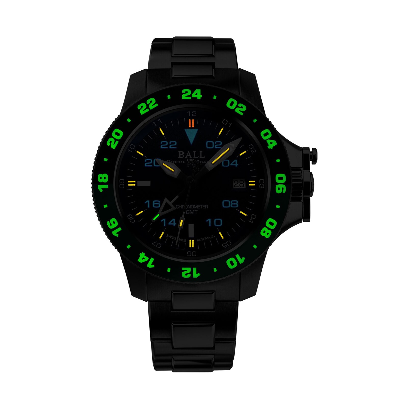 BALL Engineer Hydrocarbon AeroGMT II 40mm Mens Watch Black And Green Blue Dial BALL Engineer Hydrocarbon AeroGMT II 40mm Mens Watch Black And Green Blue Dial