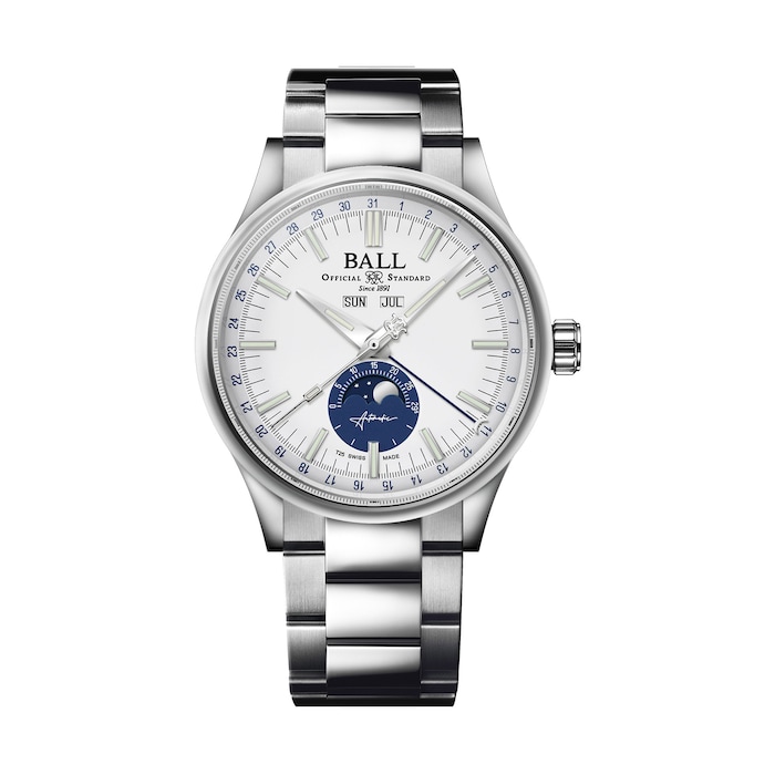 BALL Engineer II Moon Calendar 40mm Limited Edition Mens Watch White