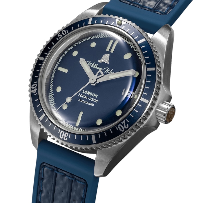 William Wood Watches Valiant Collection The Blue Watch 41mm Mens Watch