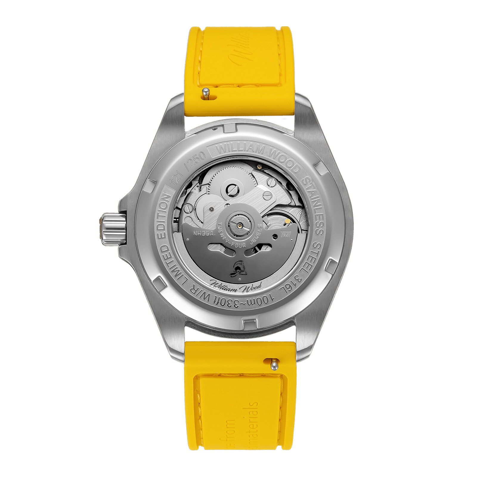 William Wood Watches Valiant Collection The White Watch 41mm Mens Watch