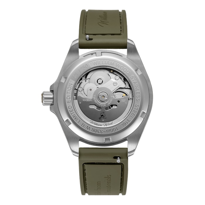 William Wood Watches Valiant Collection The Green Watch 41mm Mens Watch