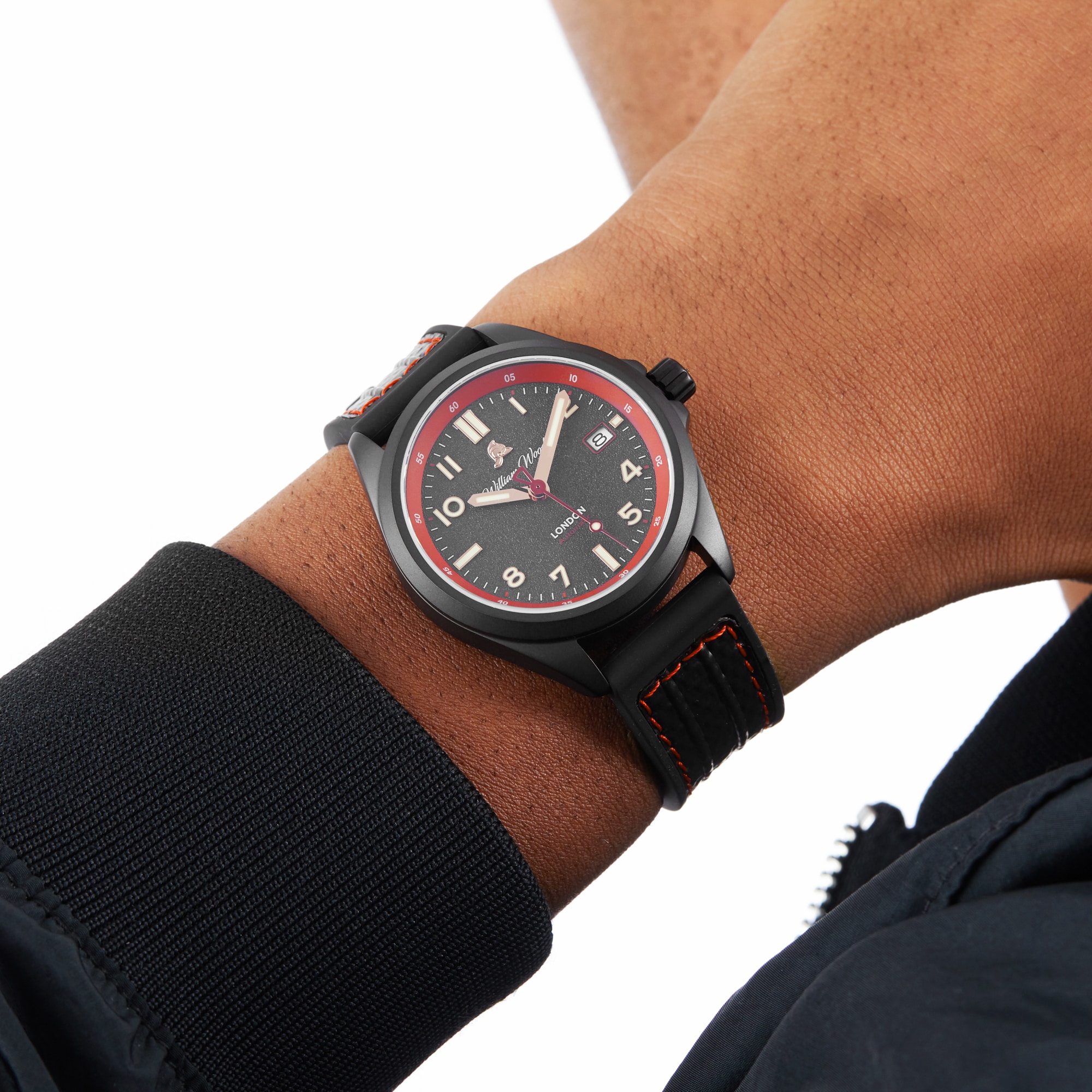 William Wood Watches Fearless Red 39mm Mens Watch William Wood Watches Fearless Red 39mm Mens Watch