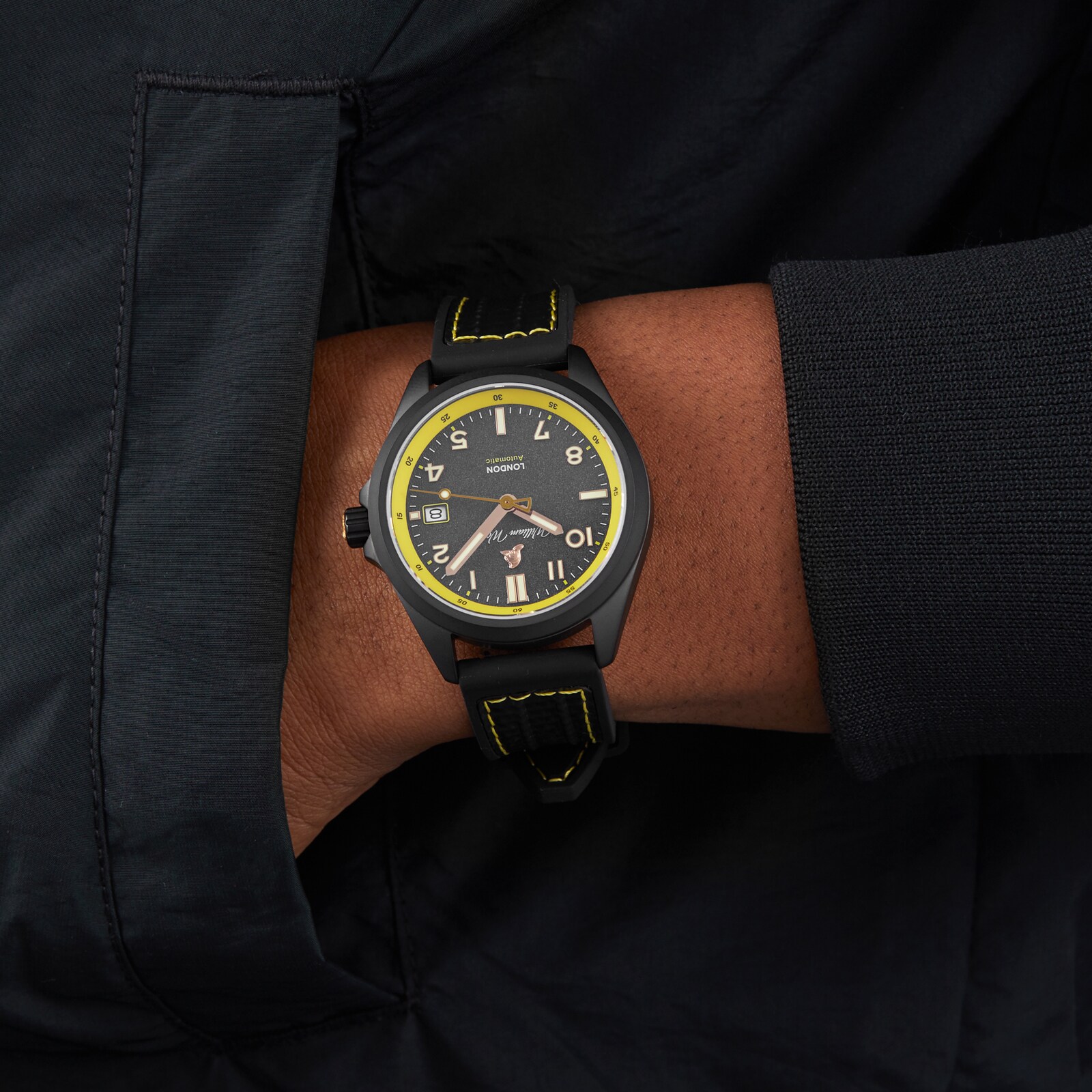 William Wood Watches Fearless Yellow 39mm Mens Watch
