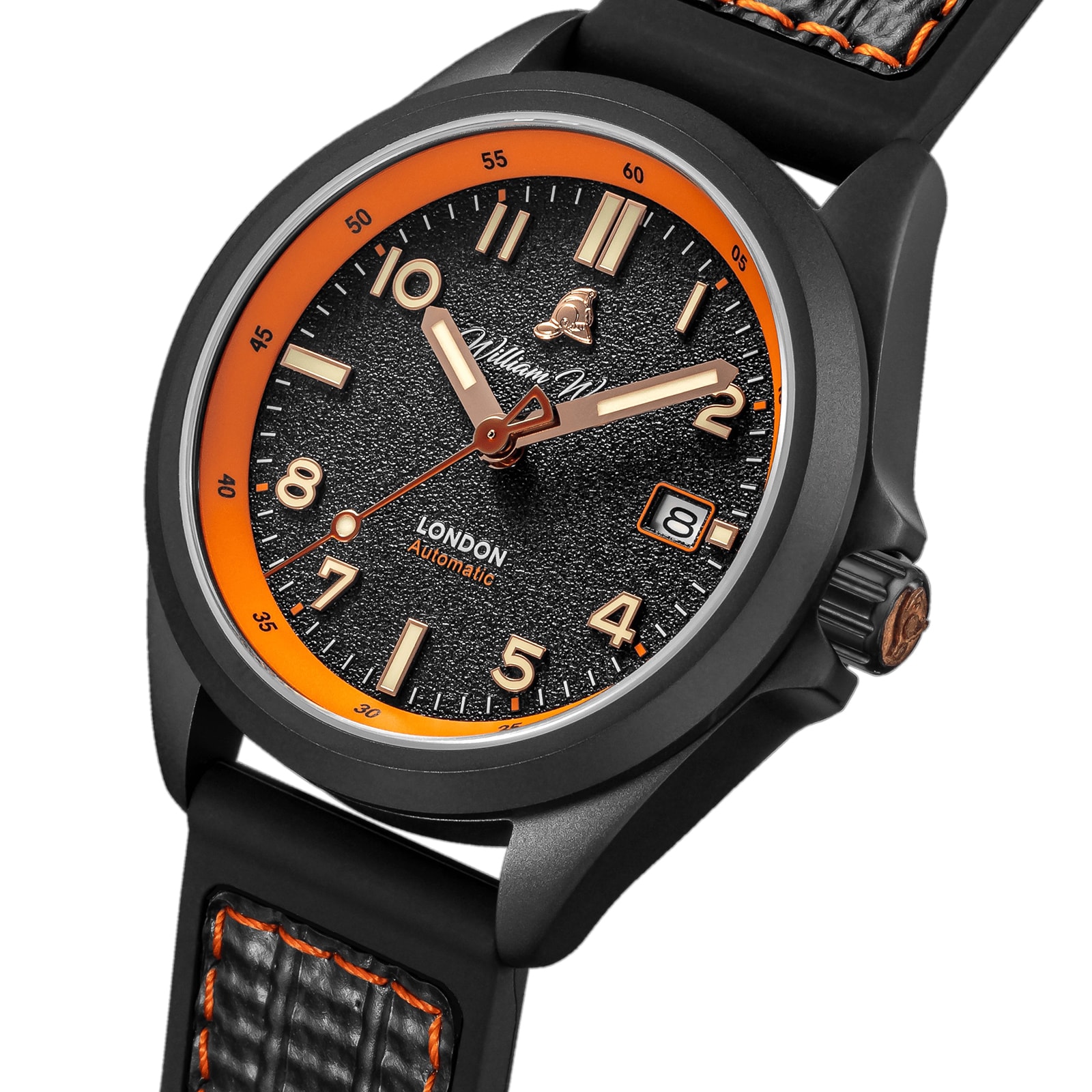 William Wood Watches Fearless Orange 39mm Mens Watch