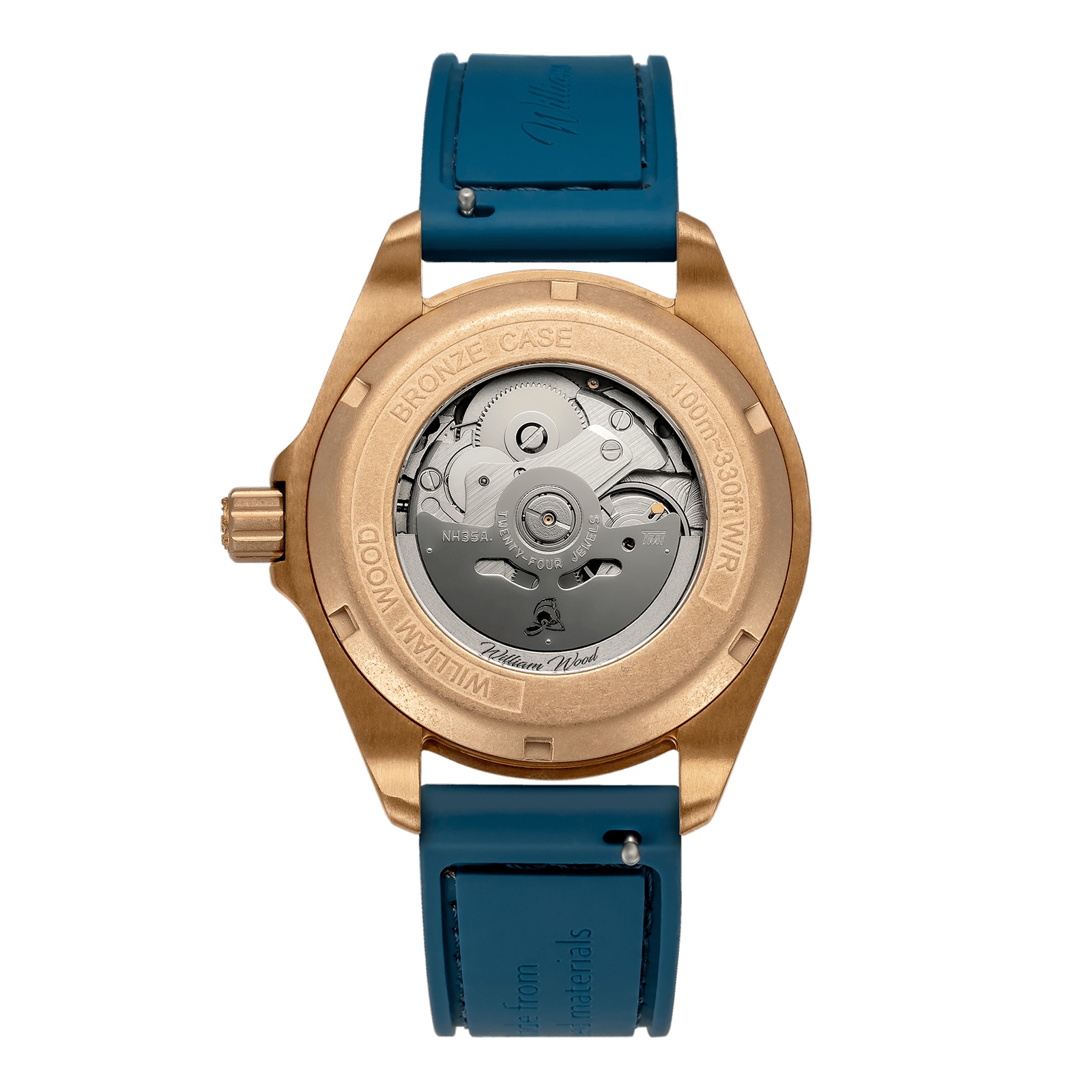 William Wood Watches Valiant Collection Bronze Sapphire 41mm Mens Watch