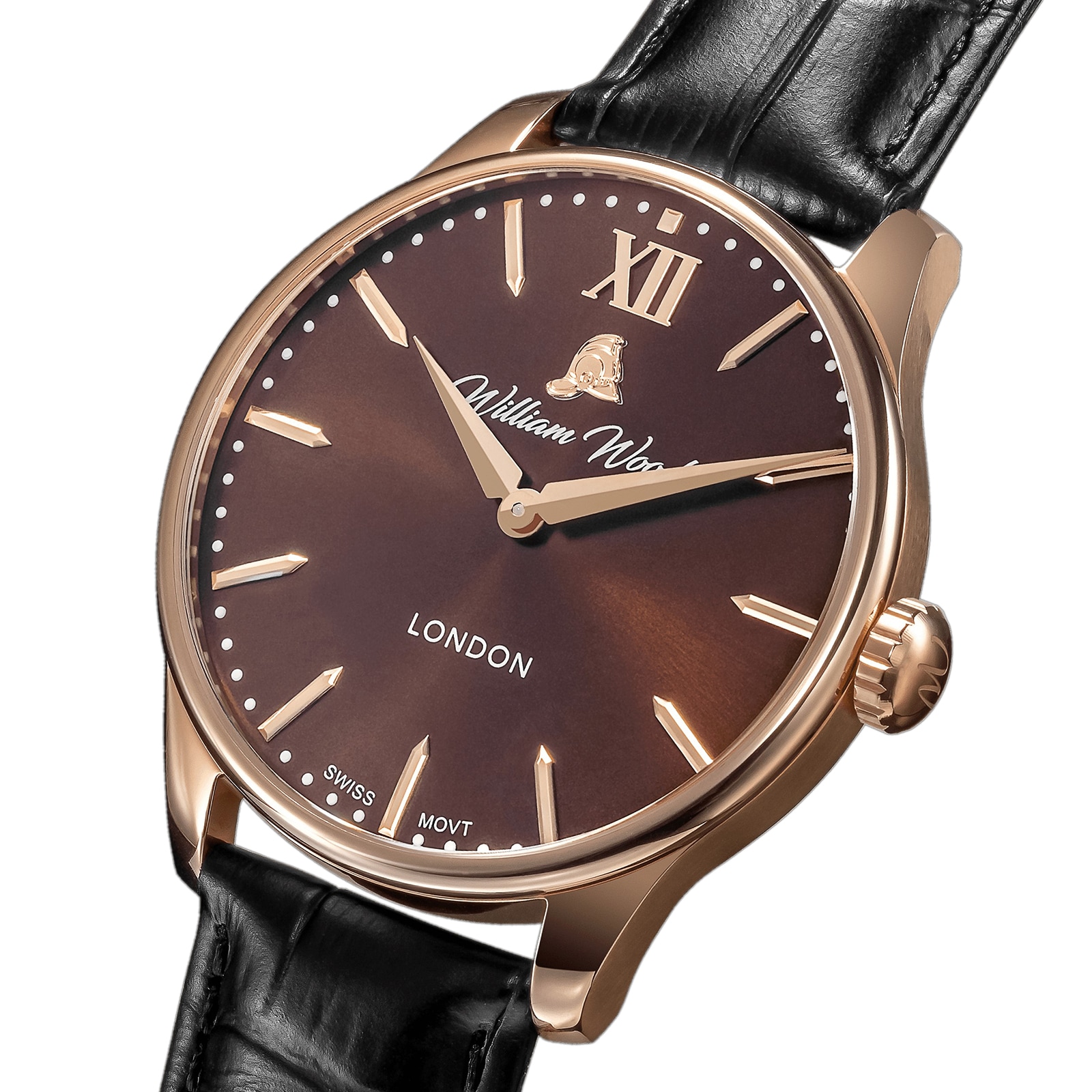 William Wood Watches Chivalrous Collection Chocolate 41mm Mens Watch ...