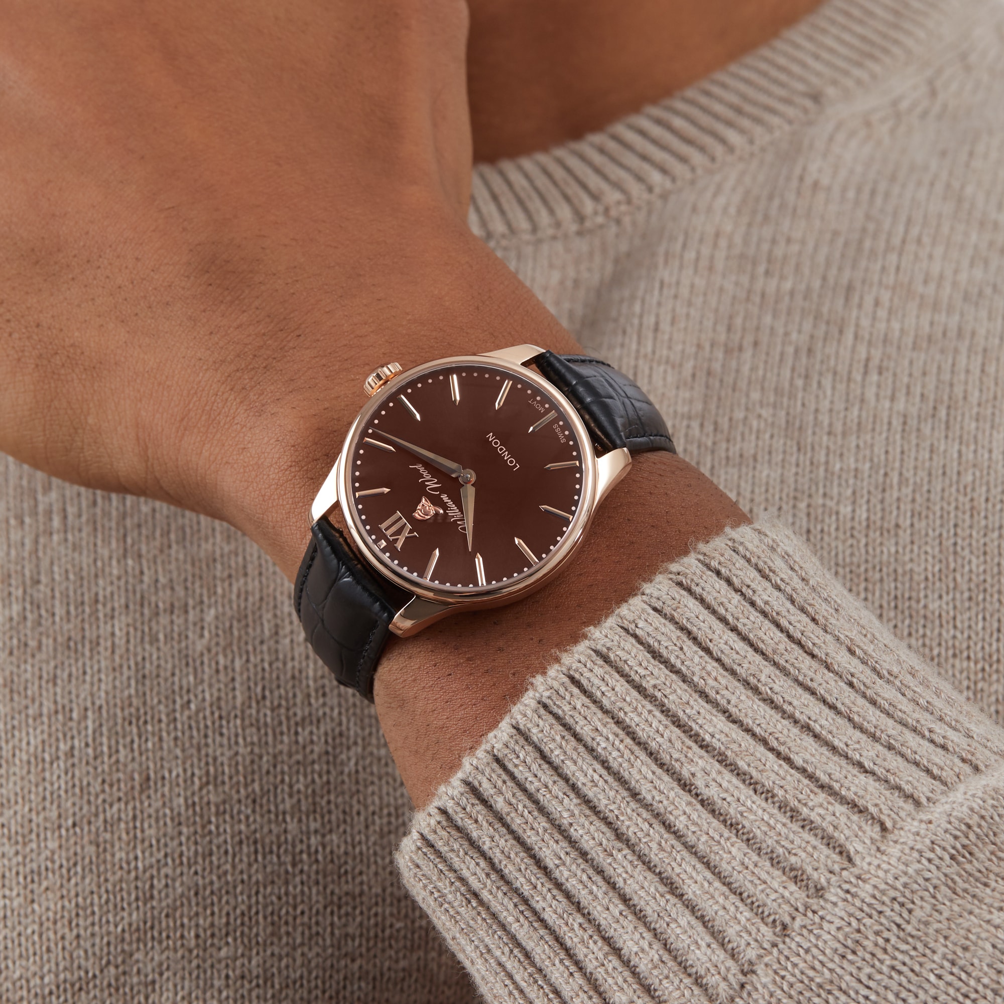 William Wood Watches Chivalrous Collection Chocolate 41mm Mens Watch William Wood Watches Chivalrous Collection Chocolate 41mm Mens Watch