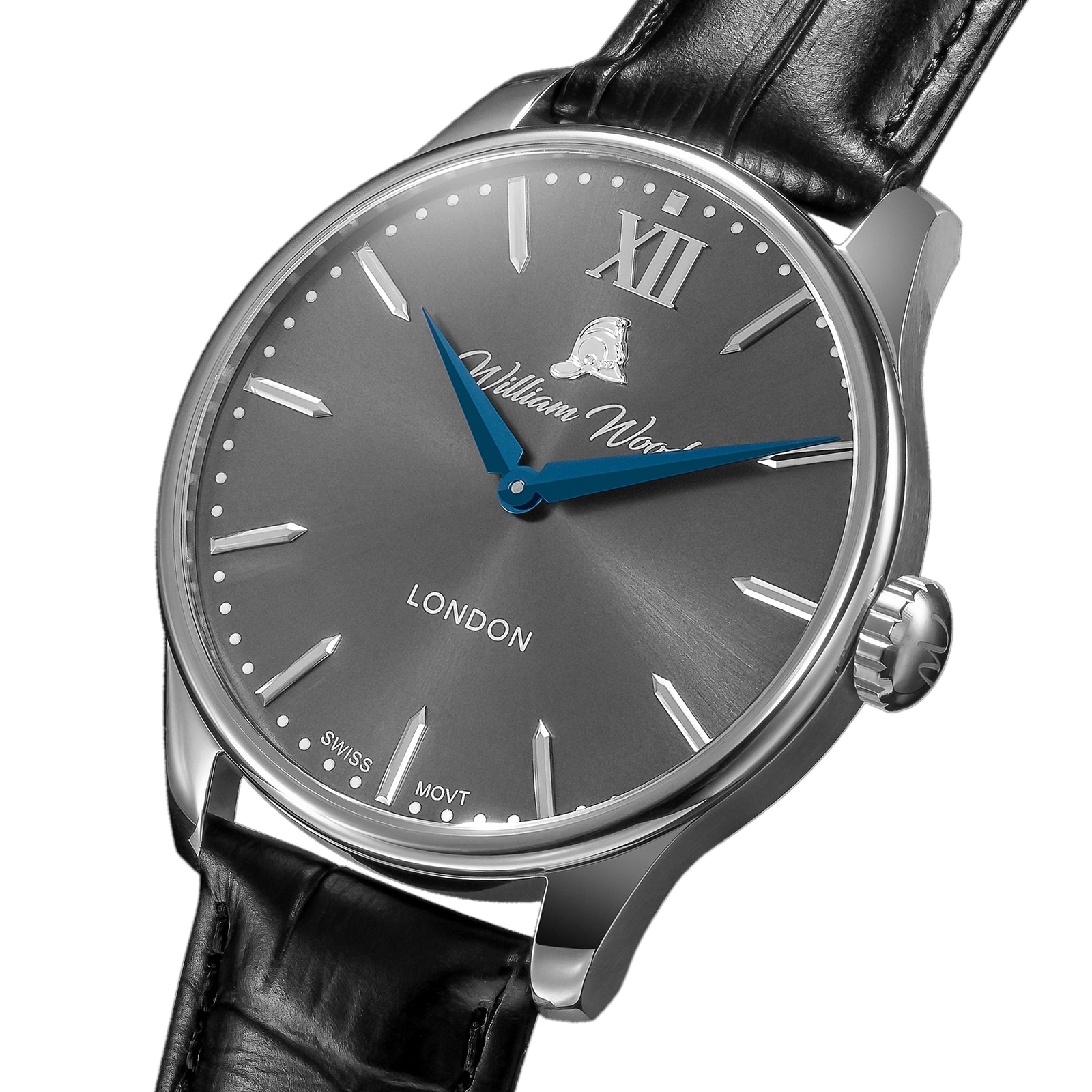 William Wood Watches Chivalrous Collection Gun Metal 41mm Mens Watch