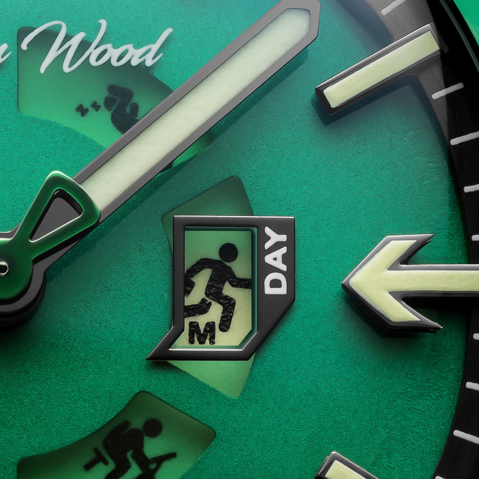 William Wood Fire Exit Man 41mm Mens Watch Green William Wood Fire Exit Man 41mm Mens Watch Green