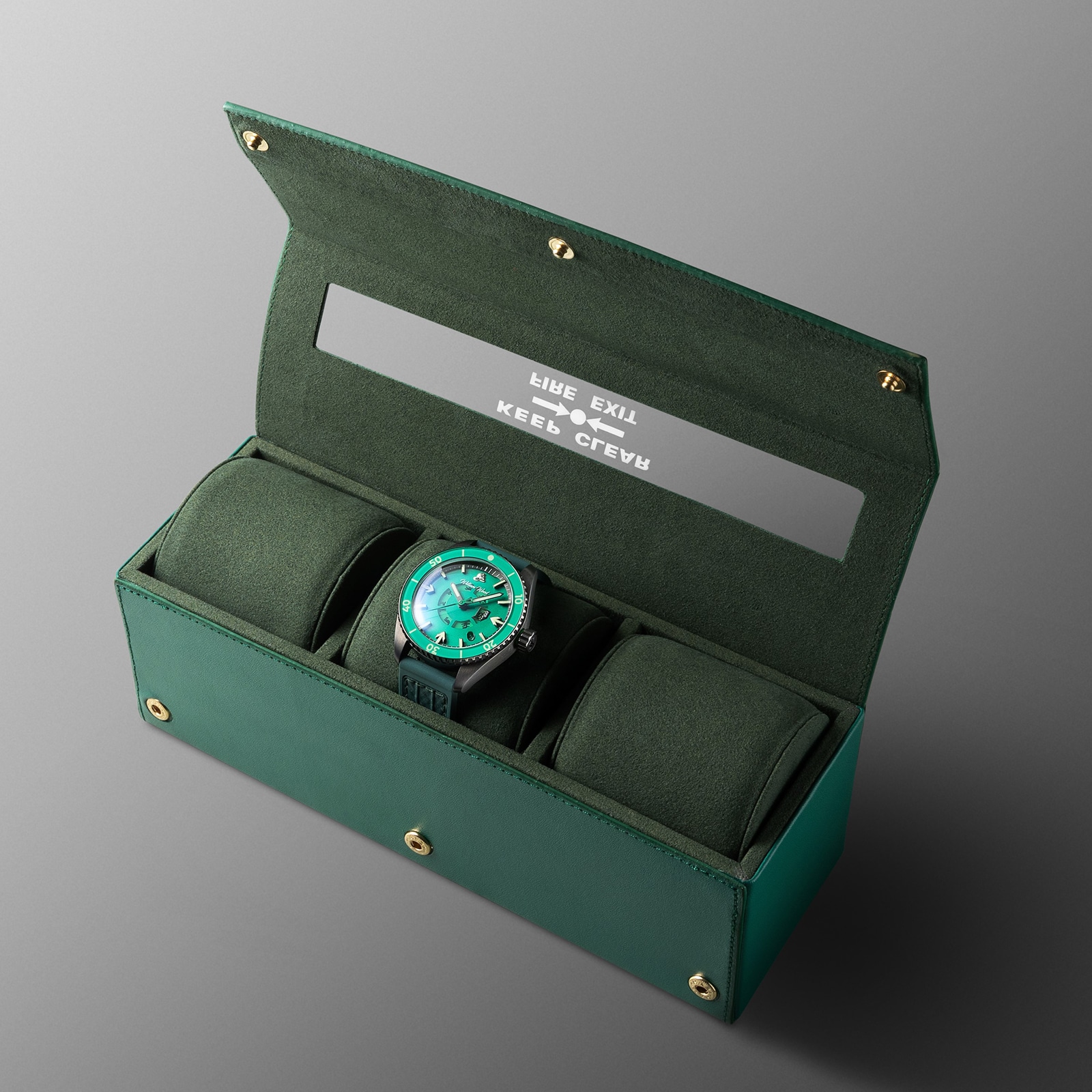 William Wood Fire Exit Man 41mm Mens Watch Green William Wood Fire Exit Man 41mm Mens Watch Green