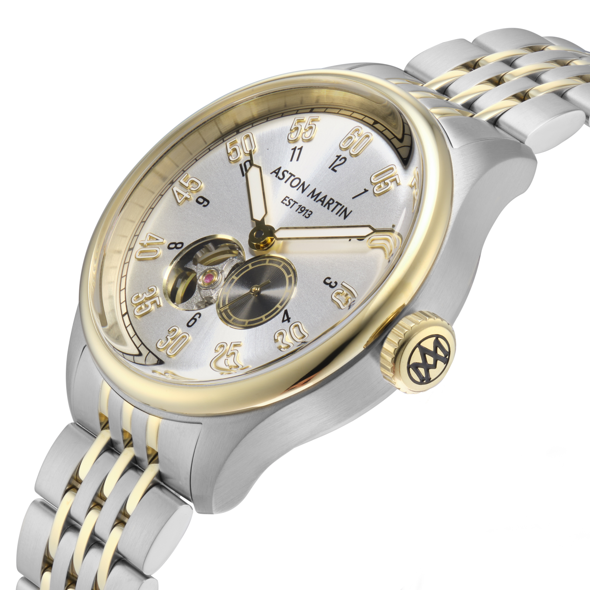 Aston Martin Automatic 41mm Mens Watch Silver Dial