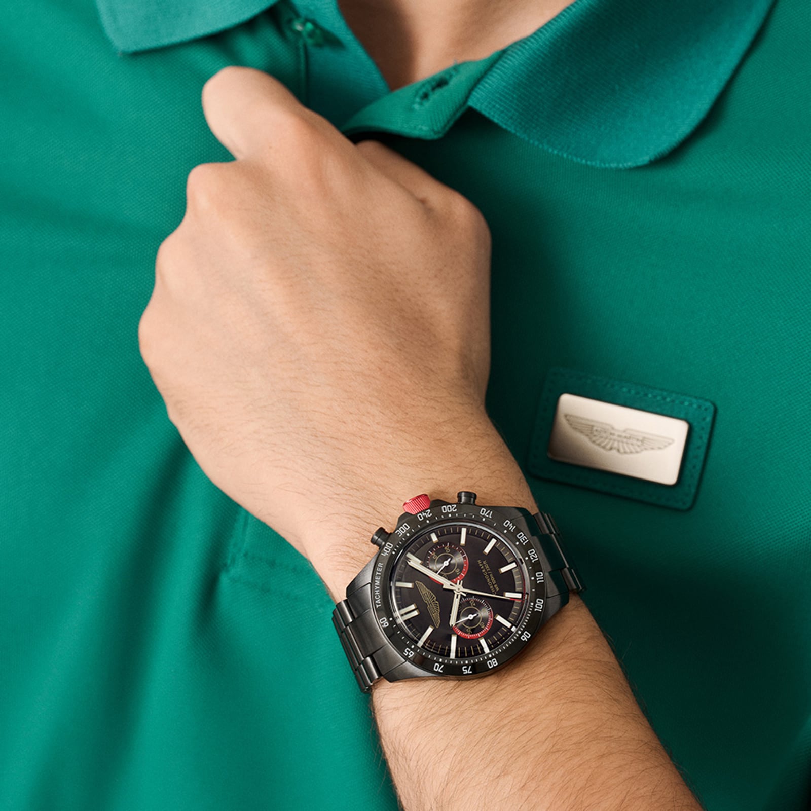 Aston Martin AML Icon Quartz 44mm Mens Watch Black Dial