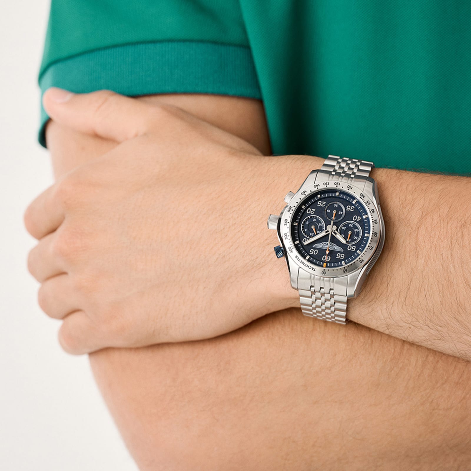 Aston Martin AML Thrill Quartz 42mm Mens Watch Blue Dial
