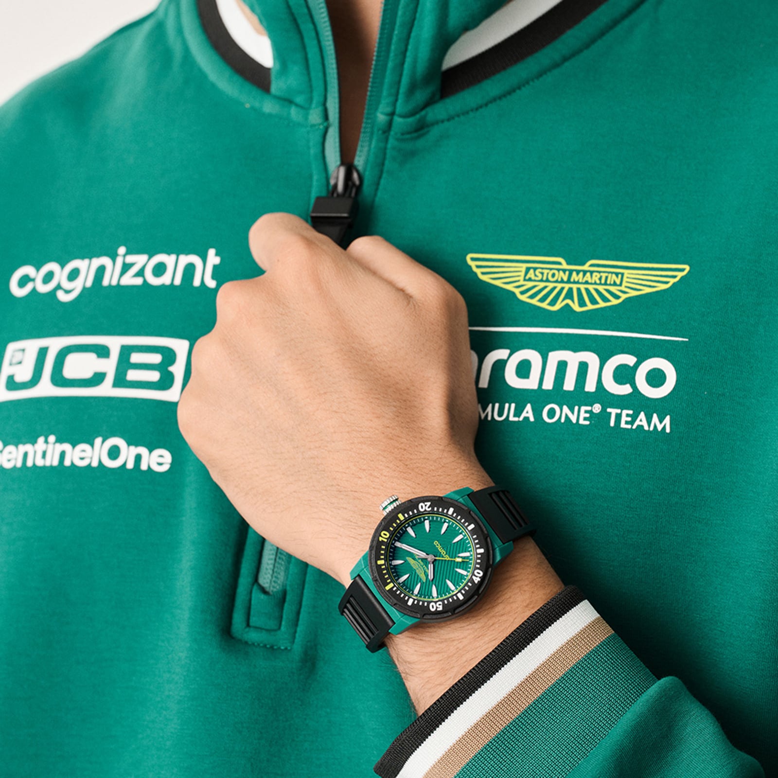 Aston Martin Formula 1 Quartz 40mm Mens Watch Green Dial