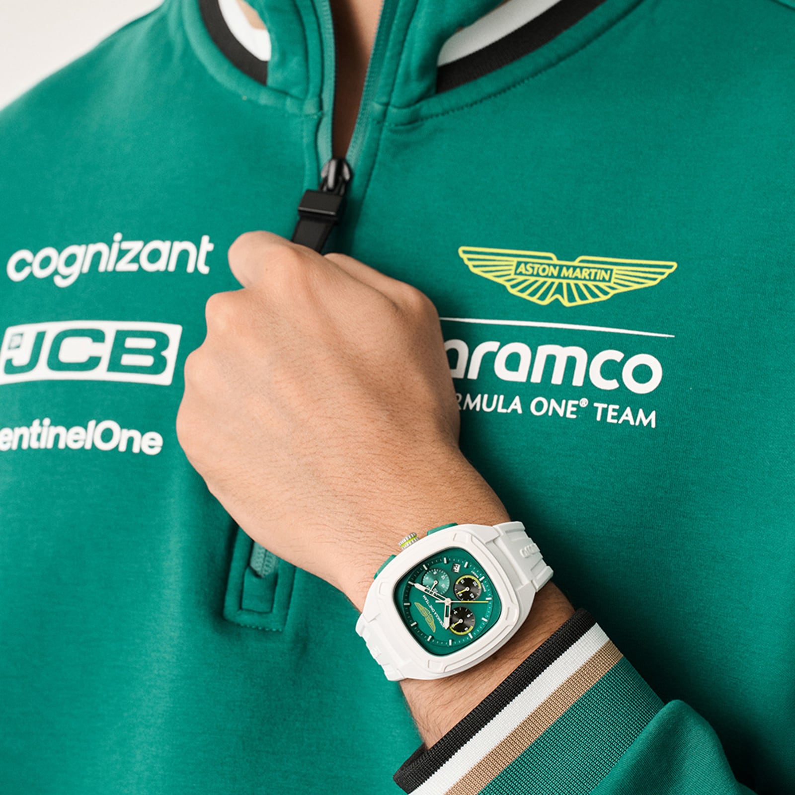 Aston Martin Formula 1 Quartz 44mm Mens Watch Green Dial