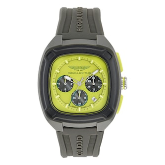 Aston Martin Formula 1 Quartz 44mm Mens Watch Yellow Dial