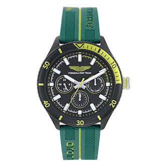 Aston Martin Formula 1 Quartz 46mm Mens Watch Black Dial