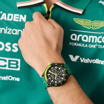 Aston Martin Formula 1 Quartz 46mm Mens Watch Black Dial